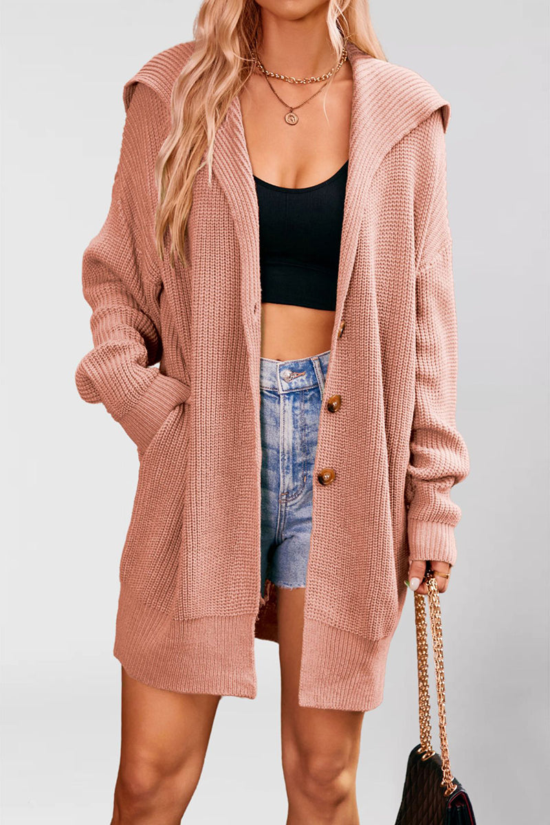 Cozy Knit Hooded Cardigan