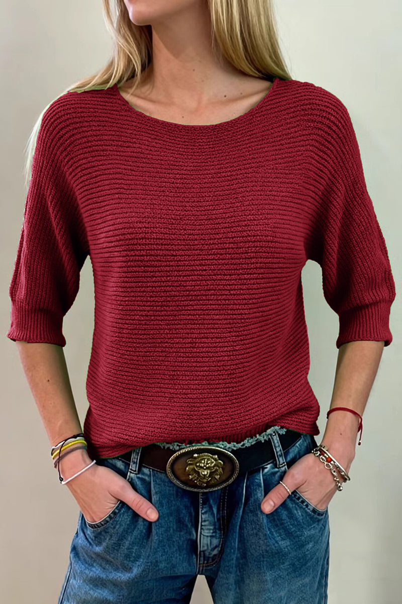 Casual Chic 3/4 Sleeve Sweater