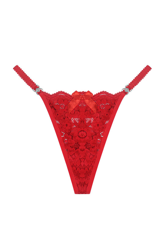 Floral Lace Bow Accent Panties