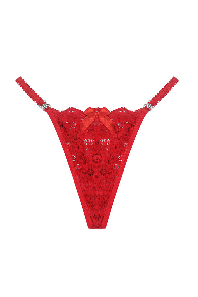 Floral Lace Bow Accent Panties