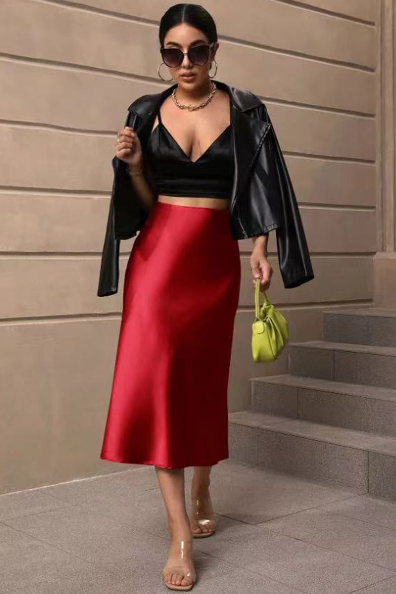 Elegant Midi A-Line Skirt