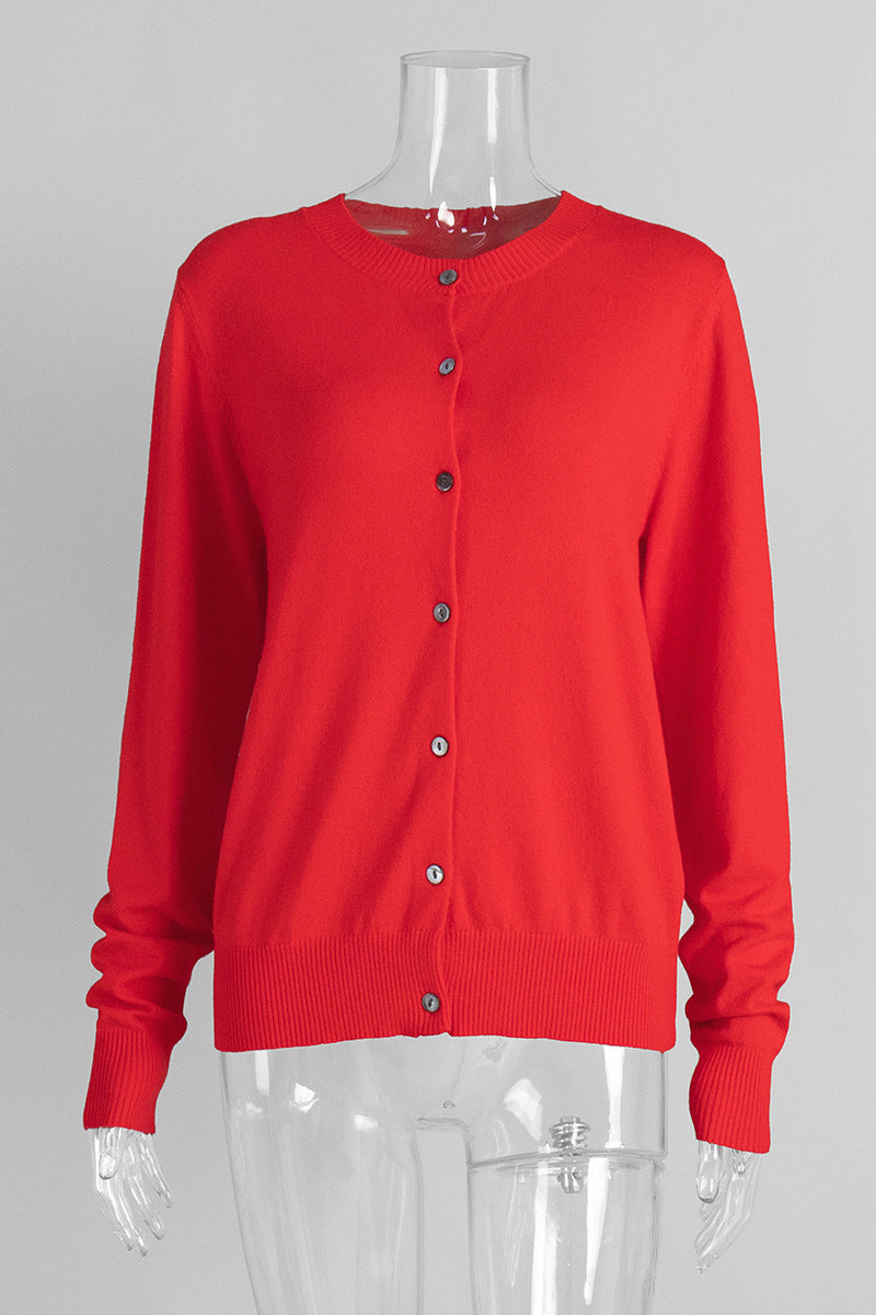 Classic Ribbed Button-Up Cardigan