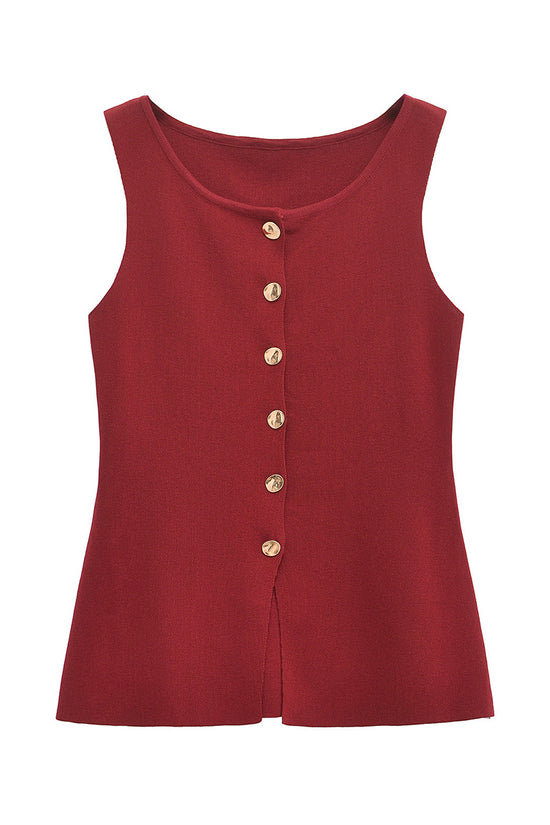 Button-Up Sleeveless Vest