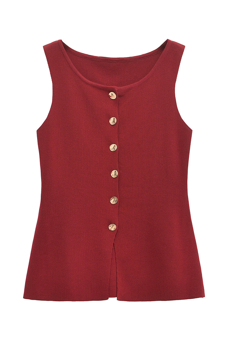 Button-Up Sleeveless Vest