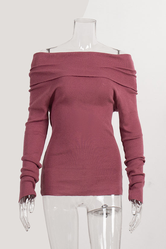 Off-Shoulder Elegant Knit Sweater