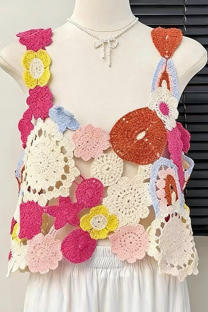 Floral Crochet Sleeveless Tank