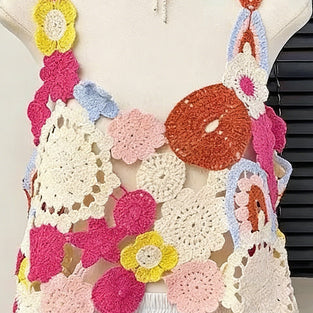 Floral Crochet Sleeveless Tank