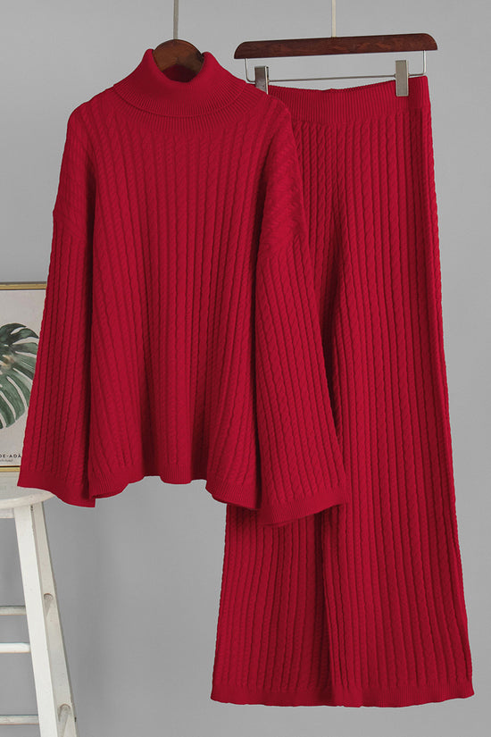 Cozy Turtleneck and Wide Leg Pants Set