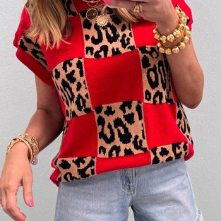 Bold Pattern Knit Sweater Vest