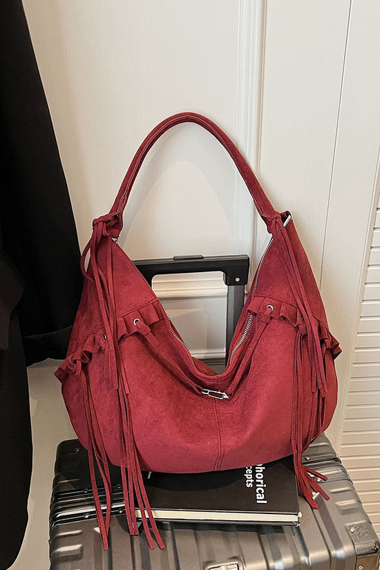 Chic Tassel Detail Hobo Bag
