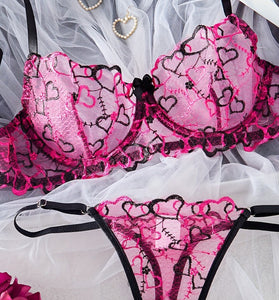 Heart Lace Lingerie Set