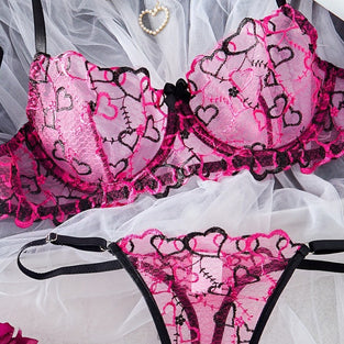 Heart Lace Lingerie Set