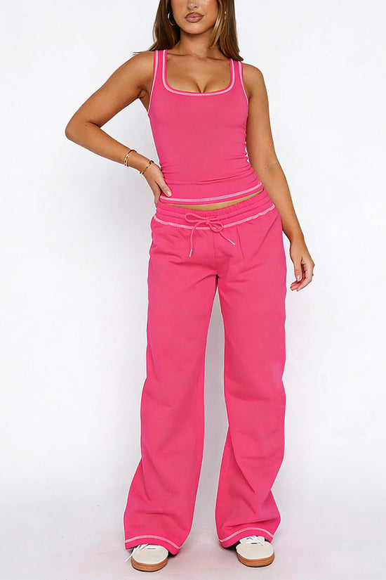 Sleek Activewear Set with Contrast Trim