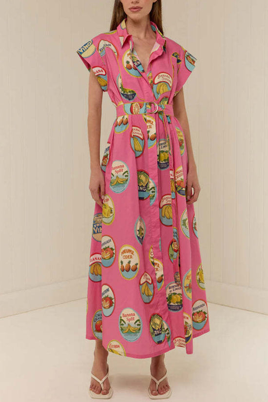 Graphic Print Short Sleeve Casual Dress