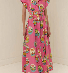 Graphic Print Short Sleeve Casual Dress