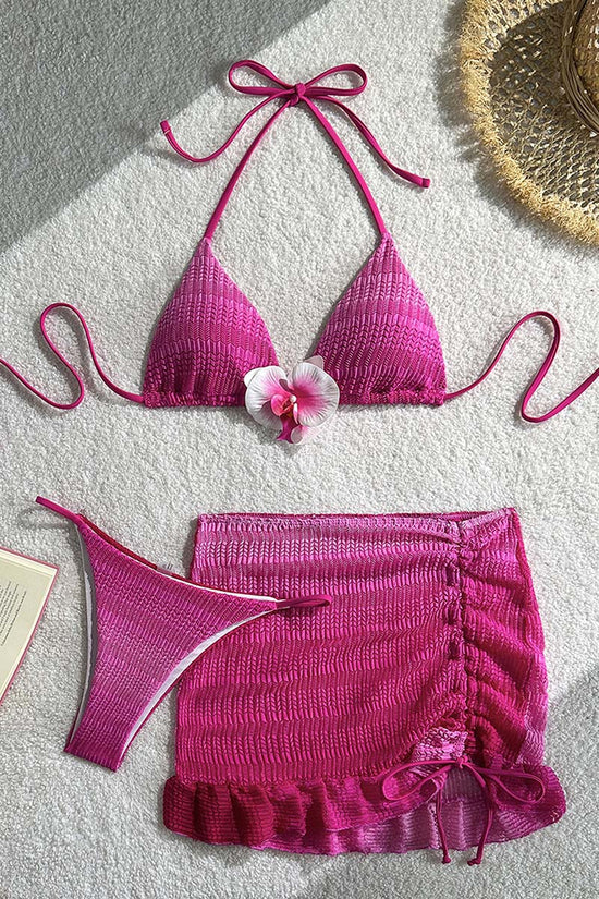 Flirty Knit Bikini and Skirt Set