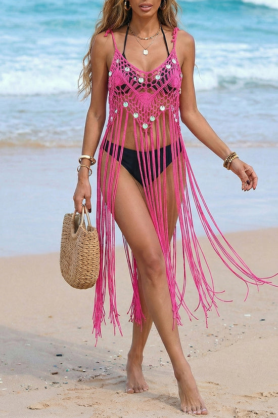 Fringe Detail Beach Cover-Up