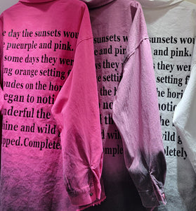 Ombre Text-Print Oversized Shirt