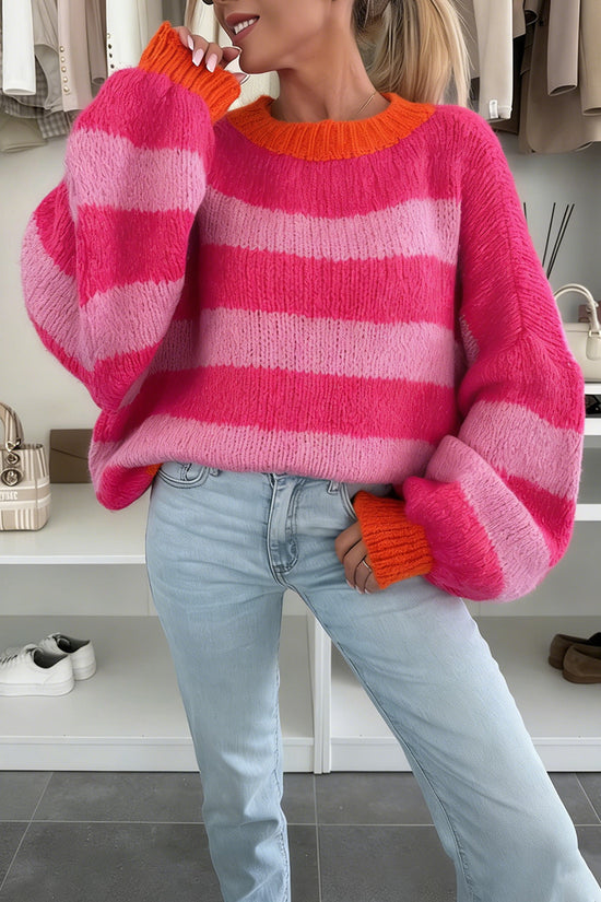 Vibrant Striped Oversized Sweater