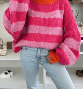 Vibrant Striped Oversized Sweater