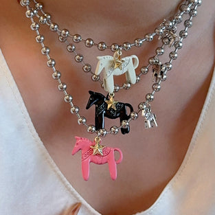 Horse Charm Beaded Necklace