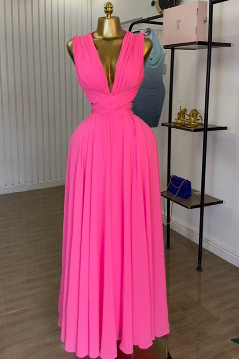 Sleeveless Pleated Casual Dress