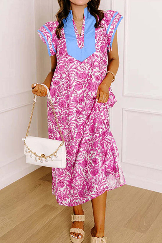 Floral Print  Short Sleeve Dress