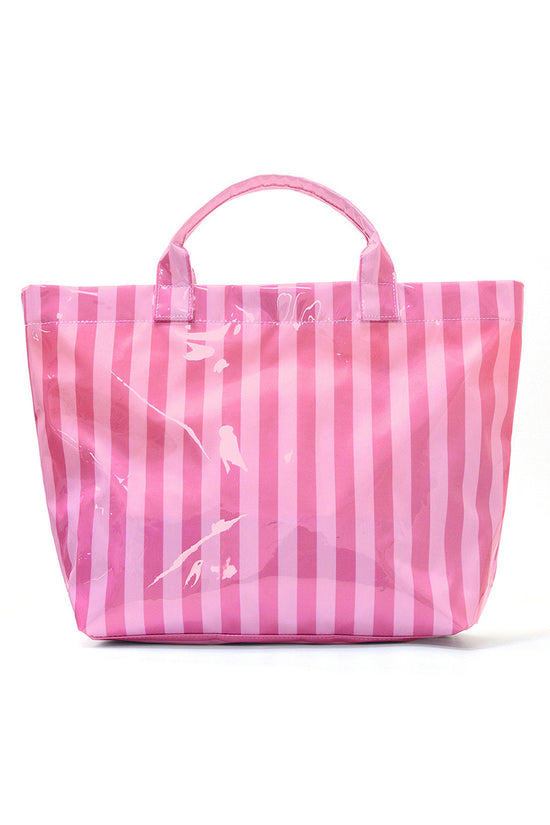 Striped Tote Bag with Glossy Finish