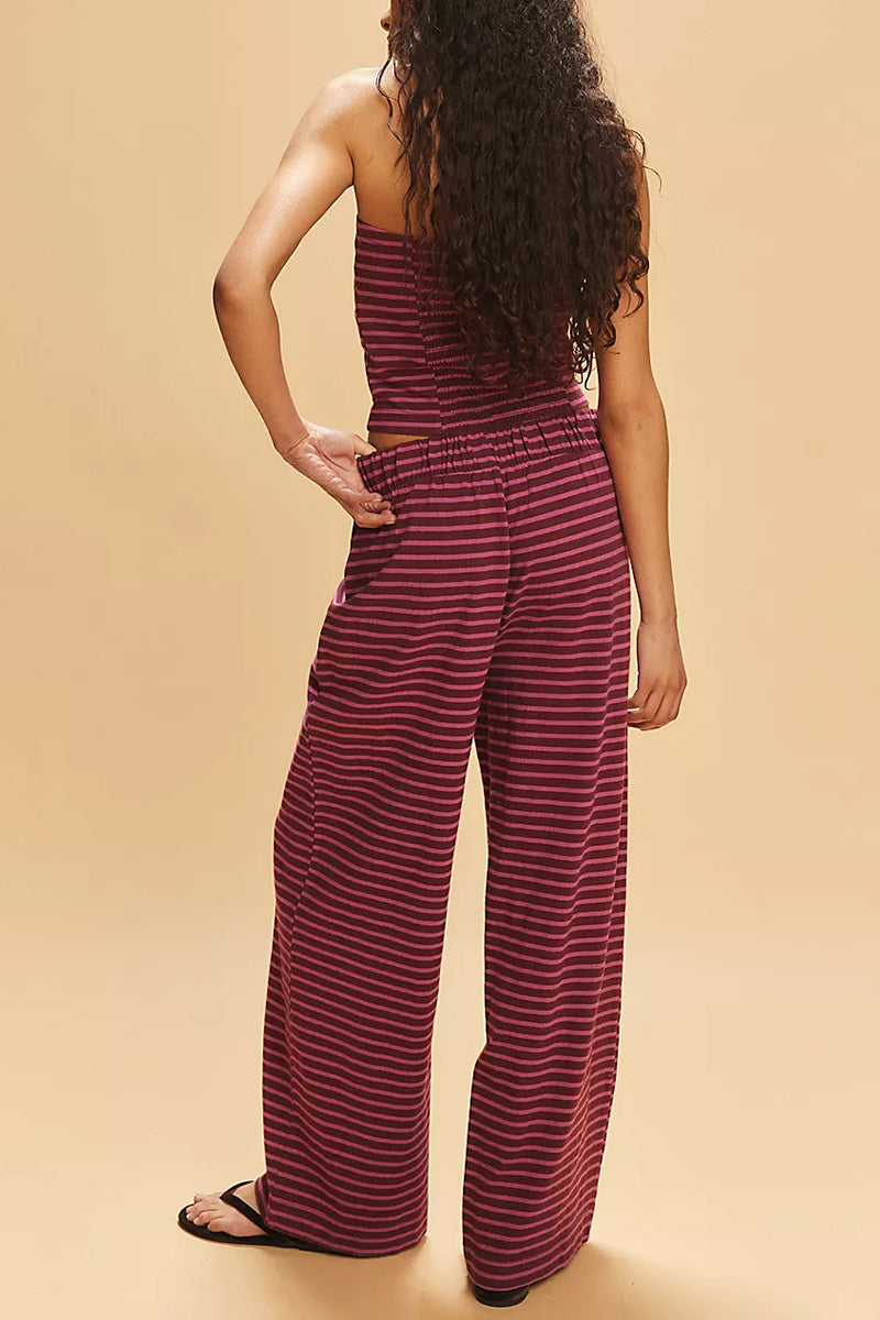 Striped Tube Top and Pants Set