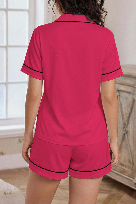 Heart Accent Short Sleeve Pajama Set
