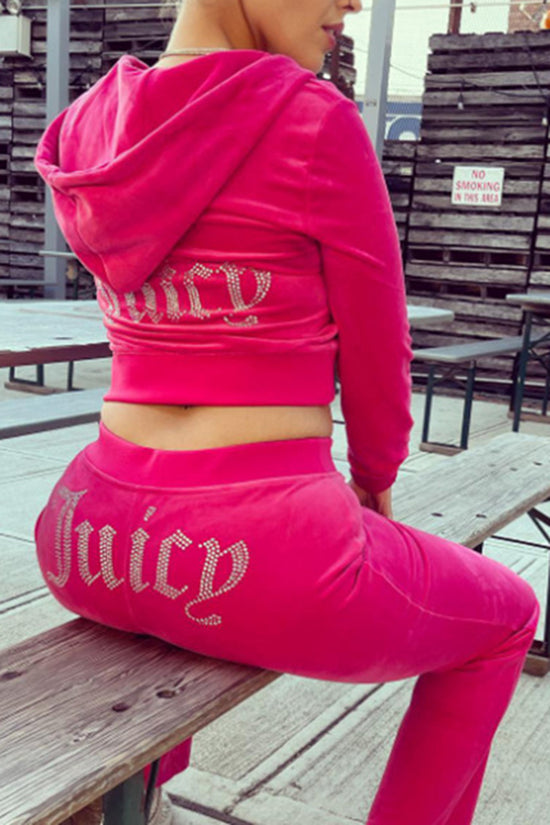 Rhinestone Hoodie Jogger Set