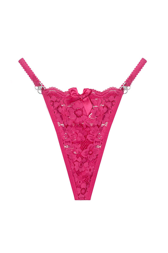 Floral Lace Bow Accent Panties