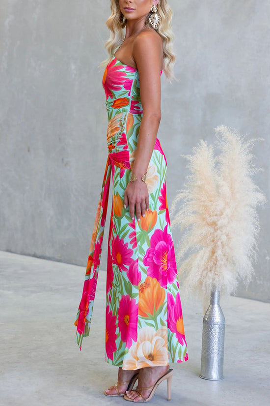 Off-Shoulder Tie Dye Maxi Dress