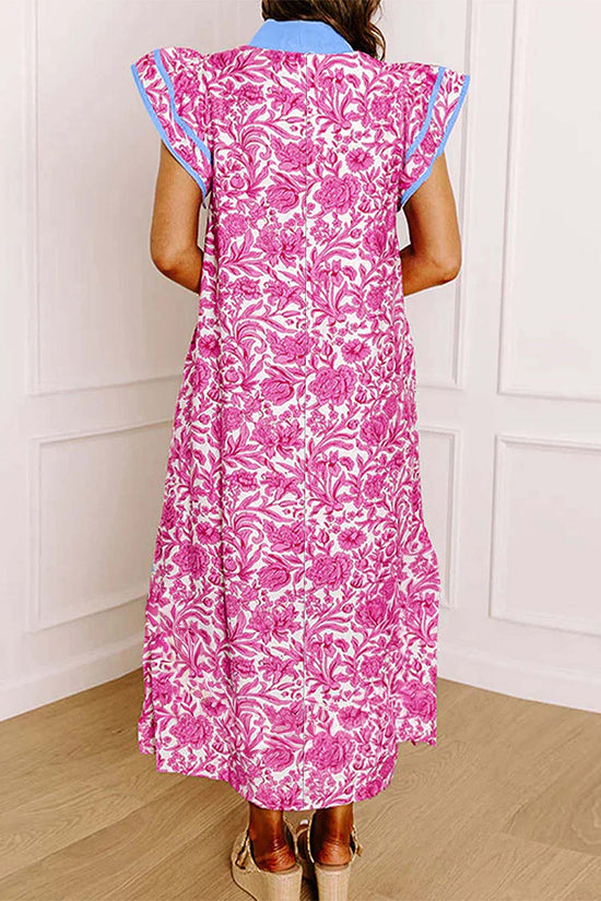 Floral Print  Short Sleeve Dress