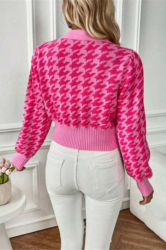 Patterned Button-Up Cardigan