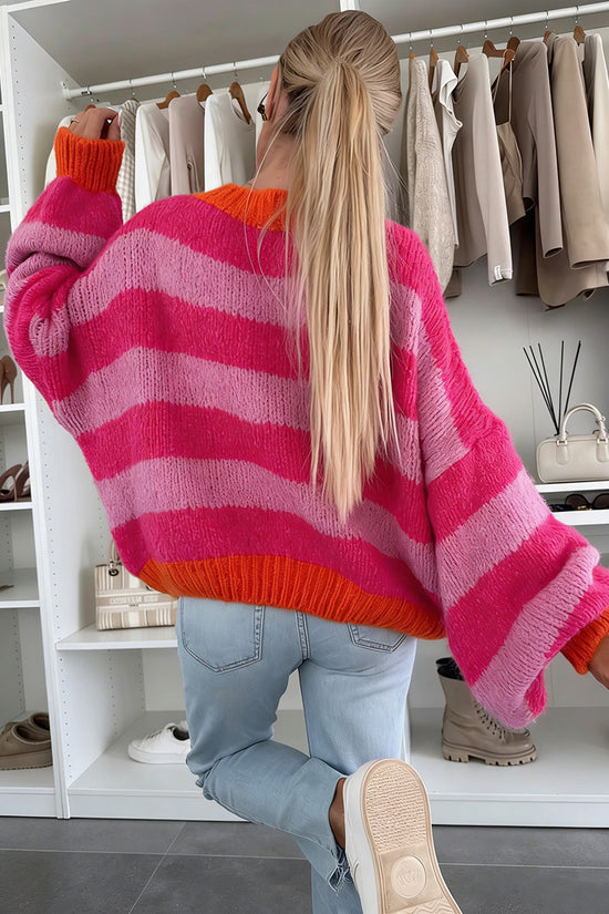 Vibrant Striped Oversized Sweater