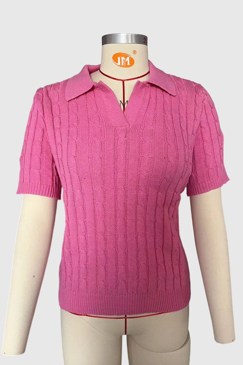 Classic Polo Style Knit T-Shirt