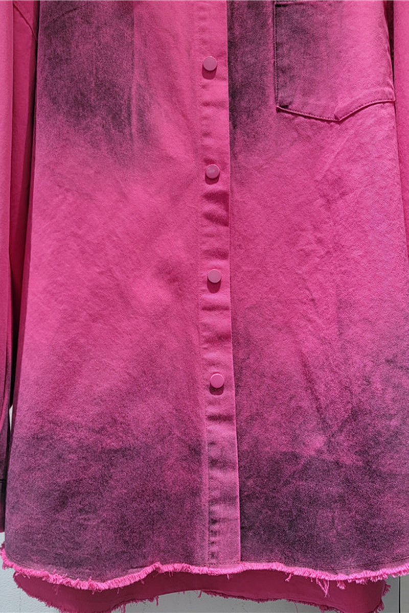 Ombre Text-Print Oversized Shirt