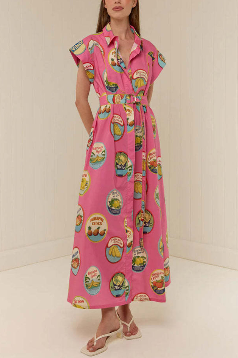 Graphic Print Short Sleeve Casual Dress