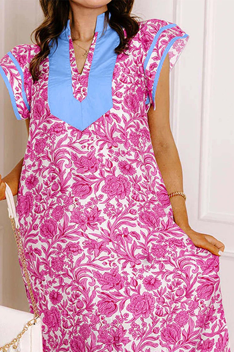 Floral Print  Short Sleeve Dress