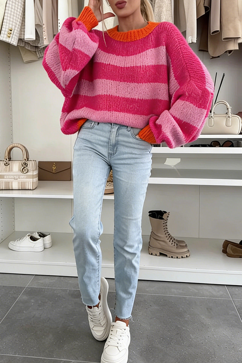 Vibrant Striped Oversized Sweater