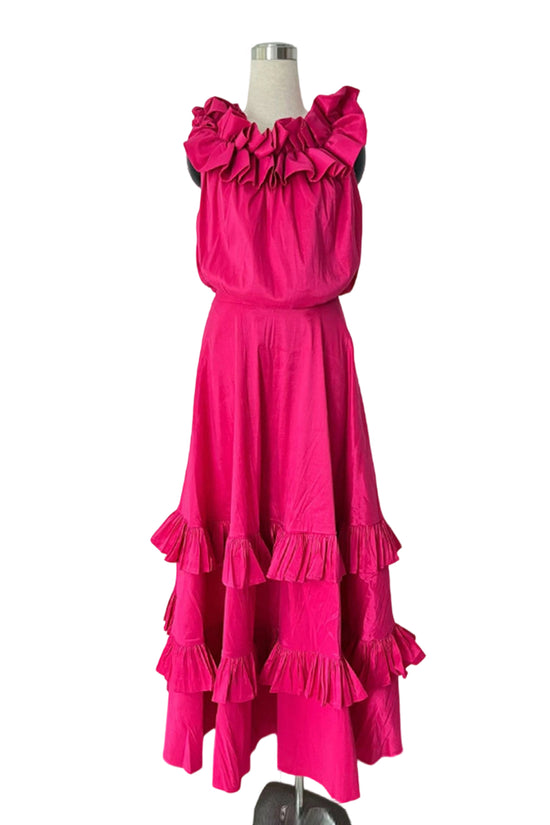 Ruffled Off-Shoulder Maxi Dress