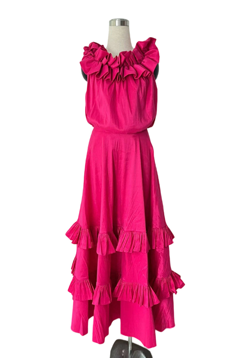 Ruffled Off-Shoulder Maxi Dress