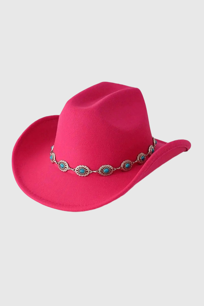 Western-Inspired Gemstone-Embellished Hat