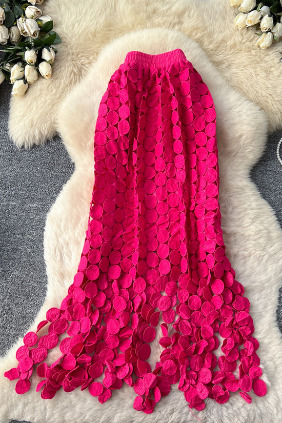 Elegant Circle Pattern Midi Skirt