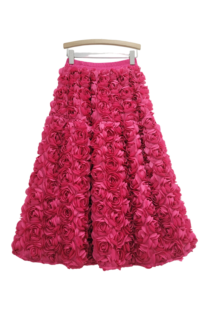 Floral Applique Midi Skirt