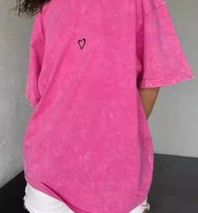 Casual Heart Pattern T-Shirt