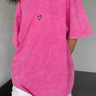 Casual Heart Pattern T-Shirt