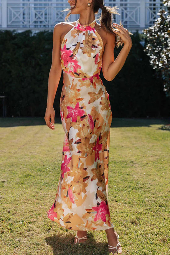 Floral Halter Maxi Dress