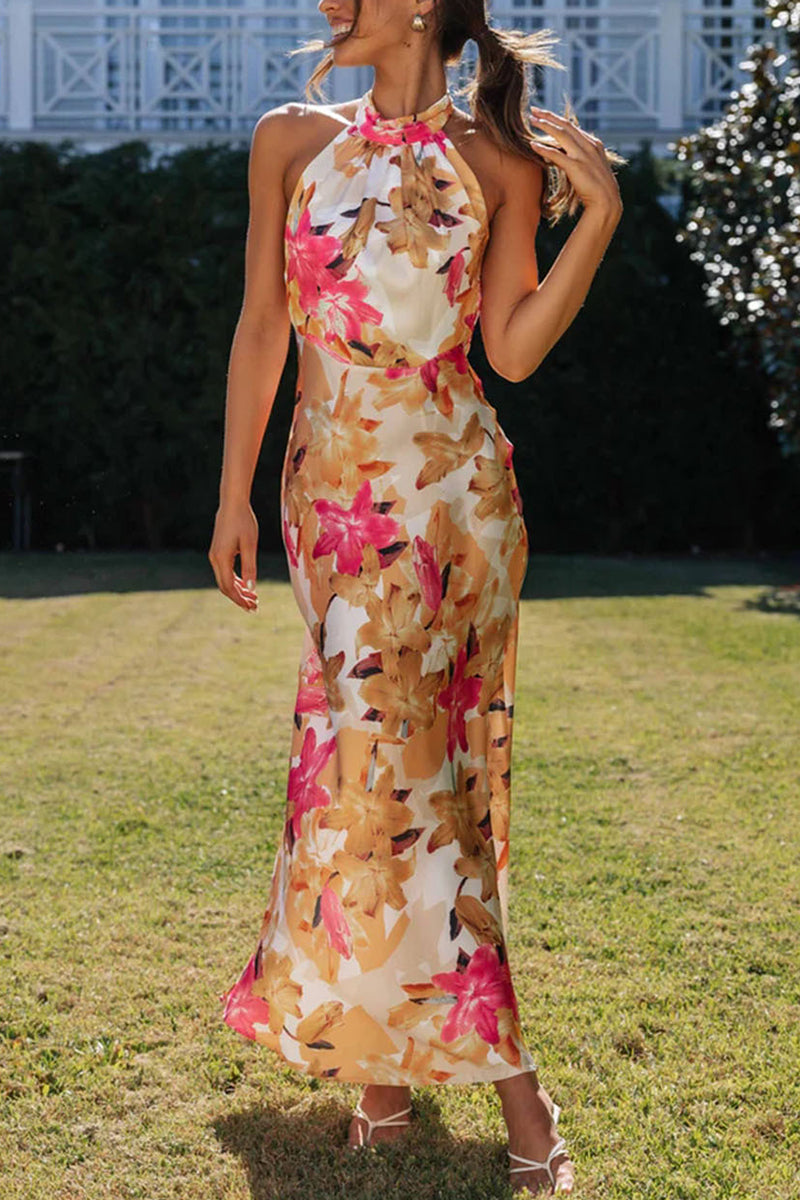 Floral Halter Maxi Dress